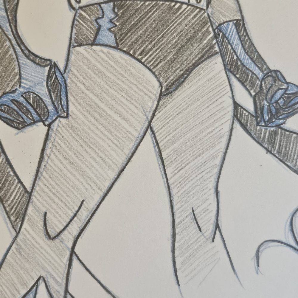 Batman Dark Knight DC Comics drawing/sketch WB animation hand made art signed - Picture 5 of 6